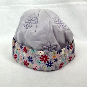 Gymboree Toddler Girls Hat S/M 3 To 4 Years Purple Quilted Floral Winter Cap NEW